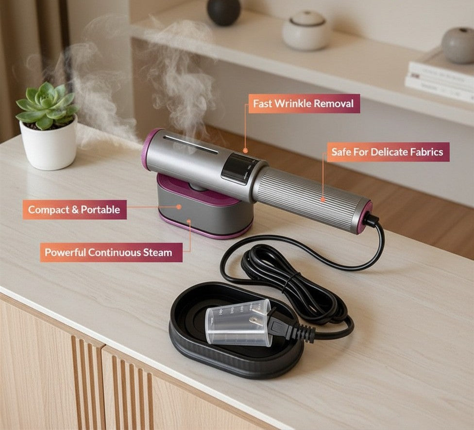 PressJet Pro 1200W Cordless Handheld Garment Steamer — 2-Speed Steam Control