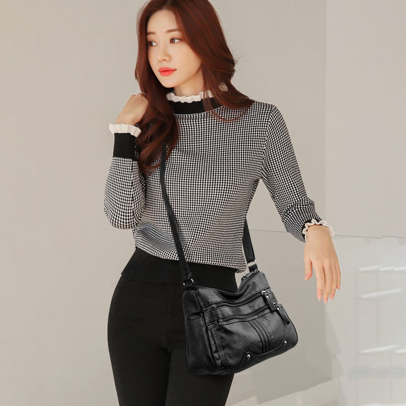 Womens Shoulder Bag Ladies Multi Pocket Messenger Handbag Cross Body Bags UK