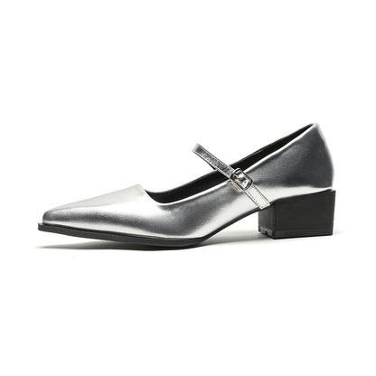 One-strap Vintage Chunky-heeled Mary Jane Shoes For Women