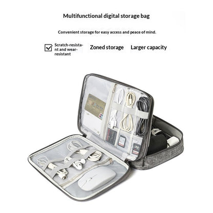 Double-layer Cable Organizer Travel Digital Accessory Storage Bag