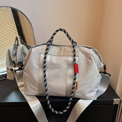 Grid Pattern Large Capacity Tote Bag