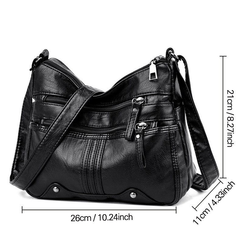Womens Shoulder Bag Ladies Multi Pocket Messenger Handbag Cross Body Bags UK