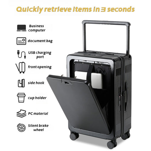 New Fashionable 16 Inch Luggage Case With TSA Customs Lock, 360 Universal Wheel Pull Rod Box, Luggage Universal Wheel Password Box