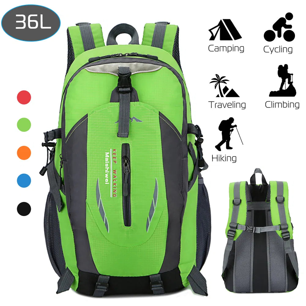 36L Outdoor Backpack Waterproof Daypack Travel Knapsack For Hiking Camping Picnic Travel School Spring Summer