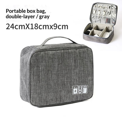 Double-layer Cable Organizer Travel Digital Accessory Storage Bag
