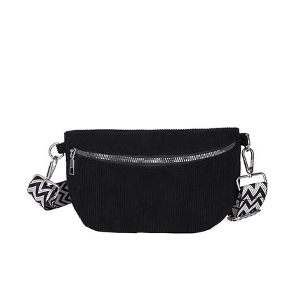 Womens Fashionable Large-Capacity Canvas Corduroy Crossbody Bag