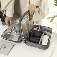 Double-layer Cable Organizer Travel Digital Accessory Storage Bag