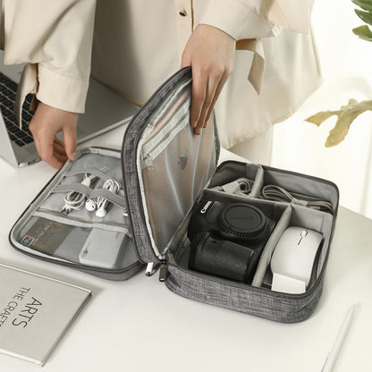 Double-layer Cable Organizer Travel Digital Accessory Storage Bag