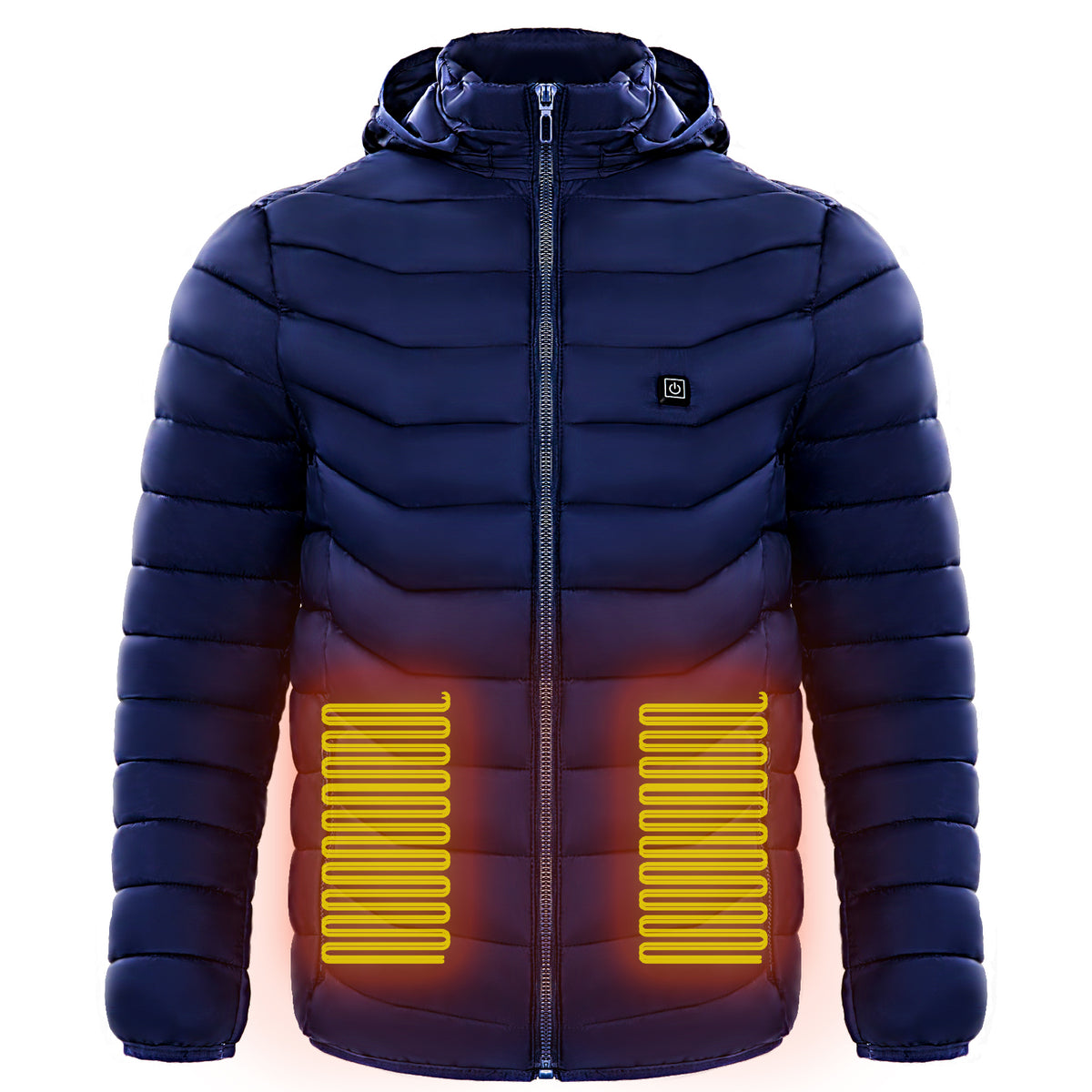 Men Heated Puffer Jacket Electric Heating Coat Insulated Hood Windbreaker 9Heat Zones