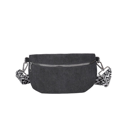 Womens Fashionable Large-Capacity Canvas Corduroy Crossbody Bag