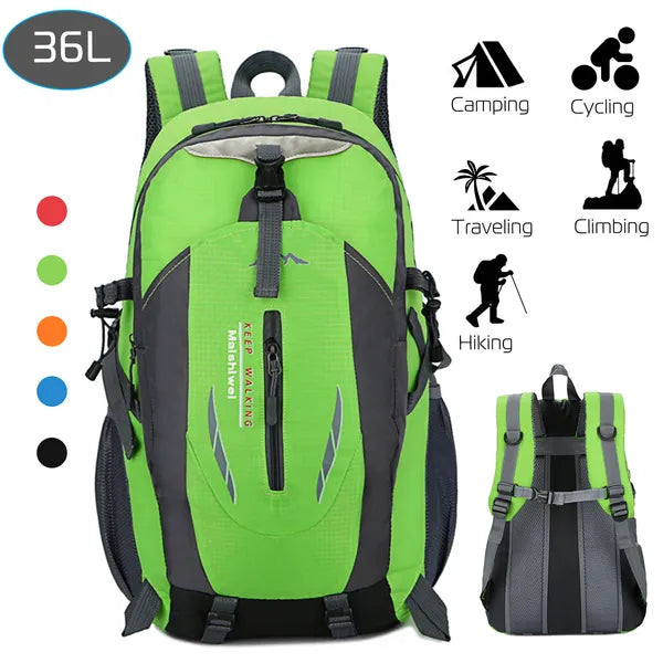 36L Outdoor Backpack Waterproof Daypack Travel Knapsack For Hiking Camping Picnic Travel School Spring Summer