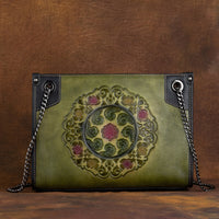 Large-Capacity ShoulderCrossbody Top-Grain Leather Tote Bag