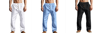 Men's Trousers Breathable Skin-Friendly Loose Fit Casual Beach Pants For Sports Summer