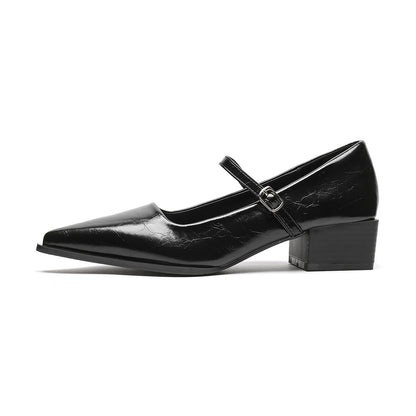 One-strap Vintage Chunky-heeled Mary Jane Shoes For Women