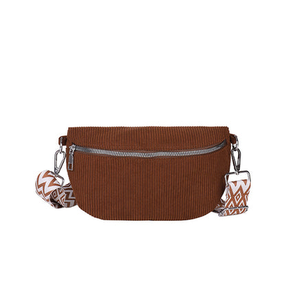 Womens Fashionable Large-Capacity Canvas Corduroy Crossbody Bag